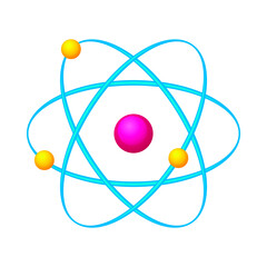 Quantum physical structure of an atom. Vector illustration.