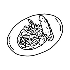 Obraz premium Steak Tartare Icon. Doodle Hand Drawn or Outline Icon Style