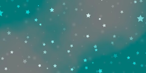 Light Blue, Green vector pattern with abstract stars.