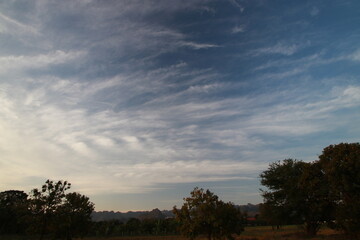 Golden light and clouds sky in the morning