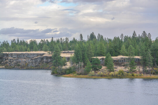 The view of  Williams Lake in Eastern Washington. Cheney, Spokane County, Washington