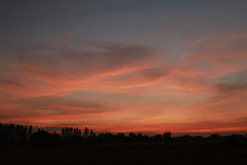 Fototapeta premium Golden light and silhouette in the morning