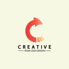Letter C arrow logo icon vector illustration  design template