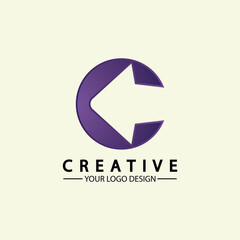 Letter C arrow logo icon vector illustration  design template