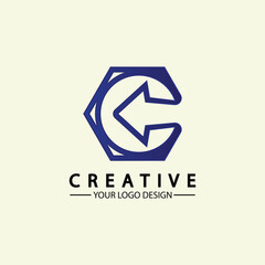 Letter C arrow logo icon vector illustration  design template