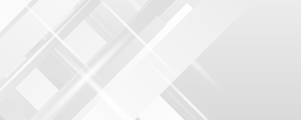 Abstract white square shape with futuristic concept background. Grey white abstract background geometry shine and layer element vector for presentation design. Suit for business and corporate