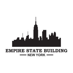 Naklejka premium Empire State Building Vector , New York Logo