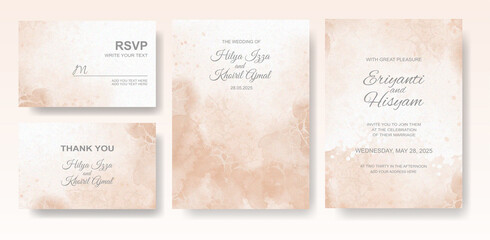 Watercolor wedding invitation card