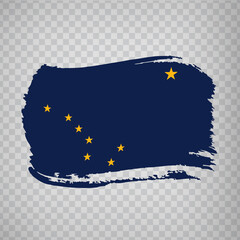 Flag of Alaska from brush strokes. United States of America.  Flag Alaska on transparent background for your web site design, app, UI. Stock vector.  EPS10.
