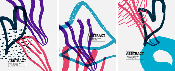 Social media abstract backgrounds. Abstract hand drawn doodles. Vector illustration for covers, banners, flyers