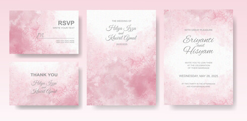 Watercolor wedding invitation card