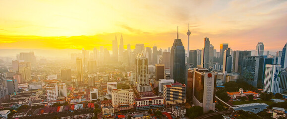 Kuala Lumpur landcape view during sunrise.
