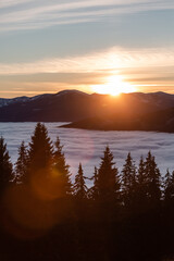 sunset over the lake