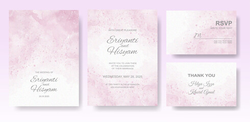 Watercolor wedding invitation card
