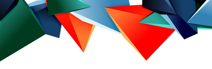 Triangle mosaic abstract background, 3d triangular low poly shapes. Geometric vector illustration for covers, banners, flyers and posters and other