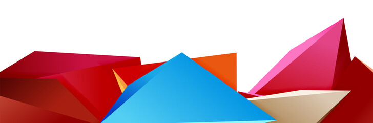 Triangle mosaic abstract background, 3d triangular low poly shapes. Geometric vector illustration for covers, banners, flyers and posters and other