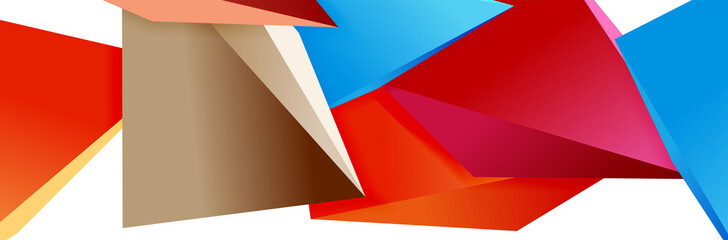 Triangle mosaic abstract background, 3d triangular low poly shapes. Geometric vector illustration for covers, banners, flyers and posters and other