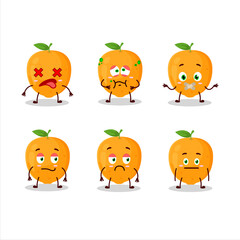Orange fruit cartoon character with nope expression