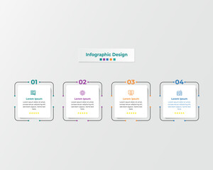 Fototapeta na wymiar Four style business timeline infographic design