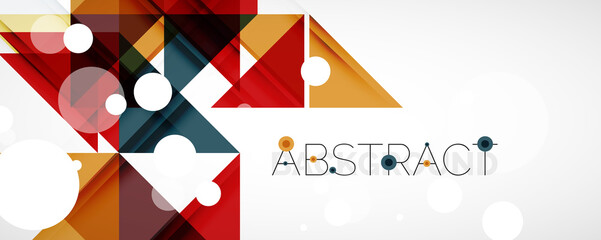 Geometric abstract background. Techno color triangle shapes. Vector illustration for covers, banners, flyers and posters and other designs