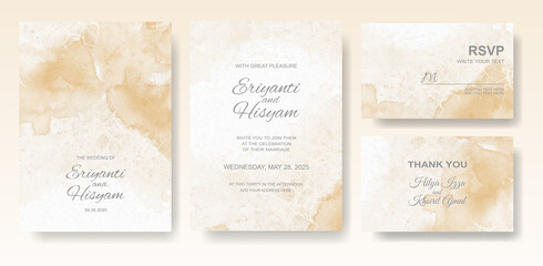Watercolor wedding invitation card