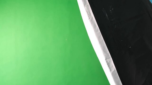 Studio soft light back screen. Lighting studio equipment. Green screen.
