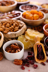 collection of dried fruits- top view