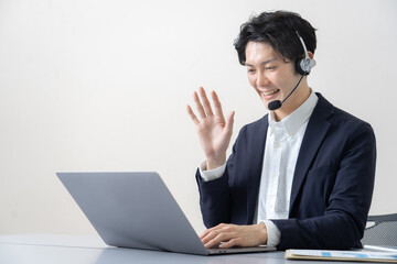 ヘッドセット　男性