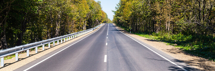 Asphalt road or highway with road markings