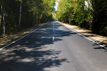 Asphalt road or highway with road markings