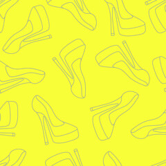 Ellegant fashilonable high heeled and sport women shoes seamless pattern. Vector illustration.