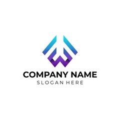 Letter W logo designs concept vector. 3D initial letter icon logo template