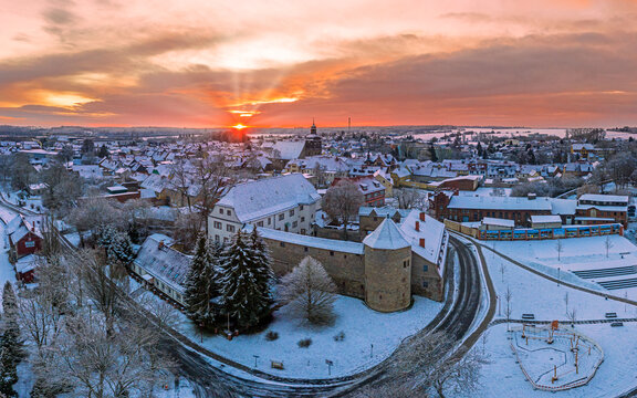 Blick &uuml;ber harzgerode Sonnenaufgang
