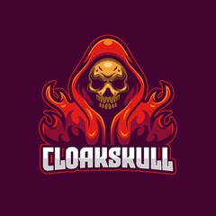 Cloak Skull E-sports Logo Template