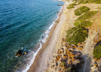 The Karia road by drone on the Mediterranean coast.