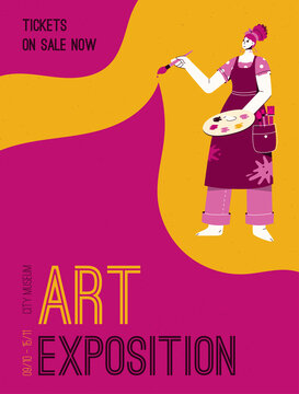 Vector poster of Art Exposition at City Museum concept