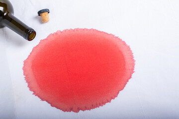 dirty stain of wine on the table