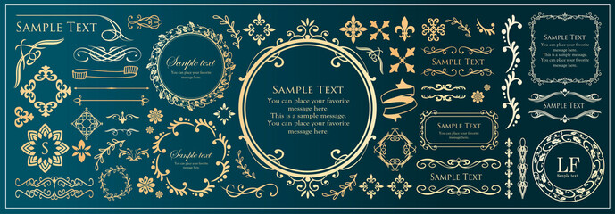 高級感のあるフレームデザイン　カードデザイン　アンティーク　ラグジュリー　ビンテージ