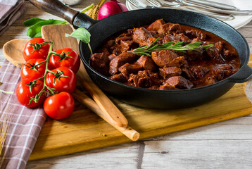 Italian Braised Pork stew with red wine sauce
