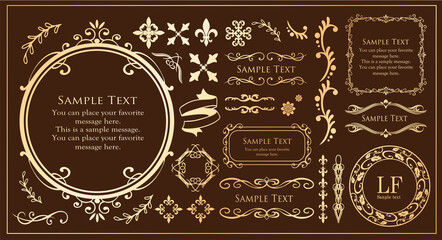 高級感のあるフレームデザイン　カードデザイン　アンティーク　ラグジュリー　ビンテージ