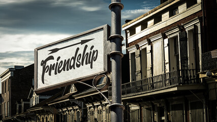 Obraz premium Street Sign to Friendship