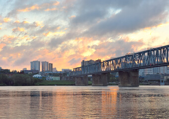 Morning on the Ob river in Novosibirsk