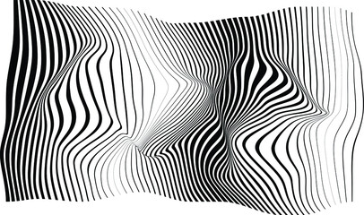 Fototapeta na wymiar Abstract flow lines background . Fluid wavy shape .Striped linear pattern . Music sound wave . Vector illustration