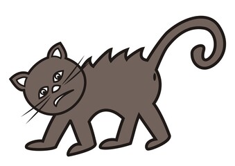 dangerous cat, black vector illustration