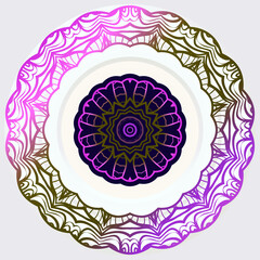 Pattern of mandala. illustration. Modern Decorative floral color mandala. Decorative Cicle ornament. Floral design