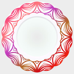 Decorative Cicle Ornament. Floral Design. Vector Illustration.