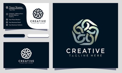Naklejka premium Abstract Star Chain creative logo design vector illustration, minimalist elegant, modern company business card template