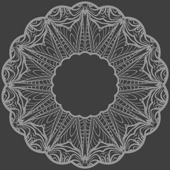 Modern Decorative Floral Rosette. Decorative Cicle Ornament. Floral Design. Vector Illustration.