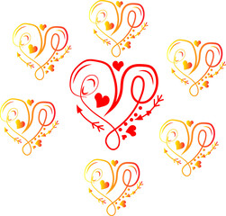 VALENTINE IMAGE  FOR EMBROIDERY,T SHIRT IMAGE,GREETING CARD VECTOR ILLUSTRATION