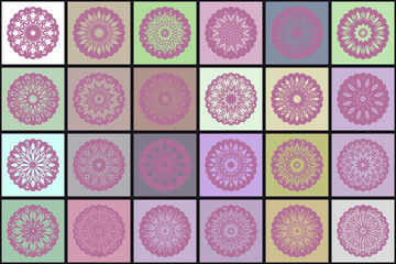 Mosaic with Luxury ornamental mandala design. Vector template